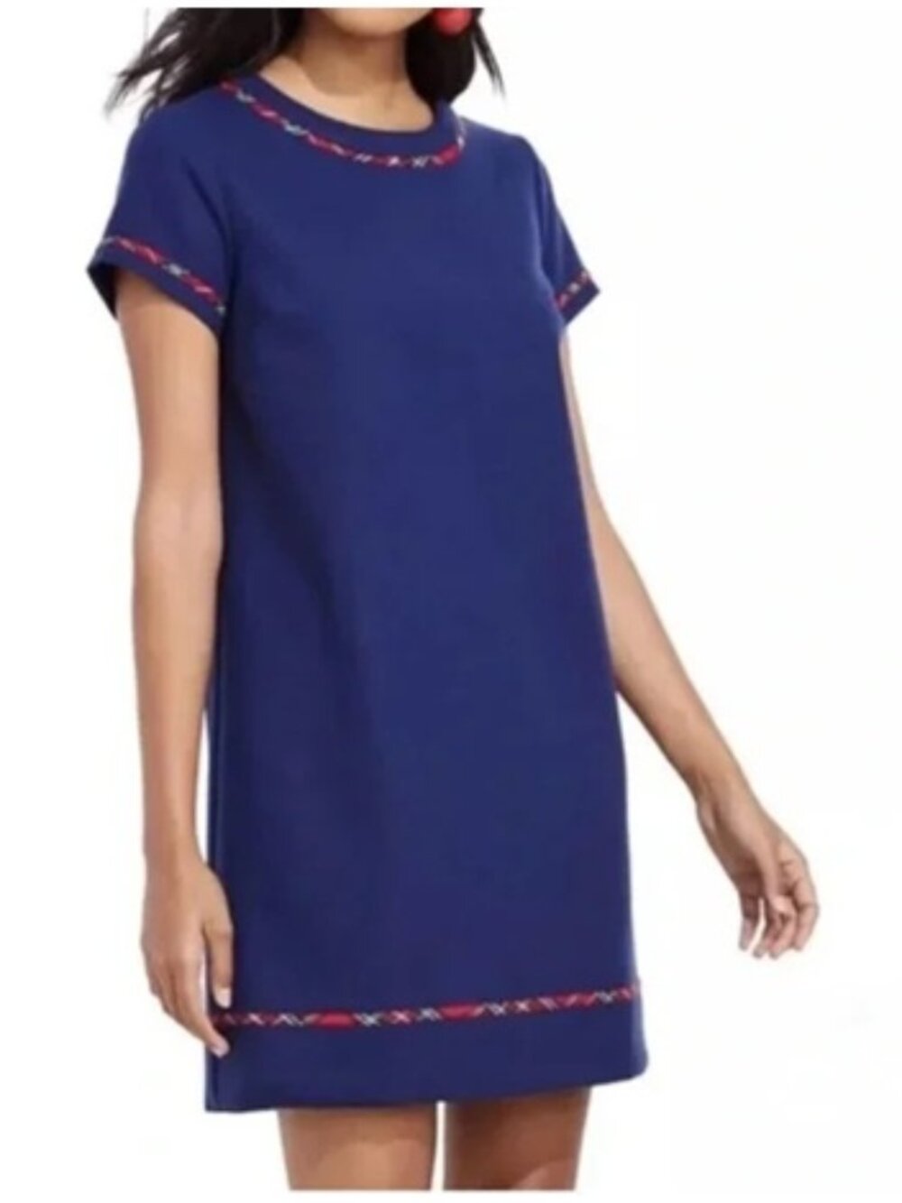 ⭐ Vineyard Vines Deep Bay Blue Tartan Trim Ponte Dress - Women's Size 0